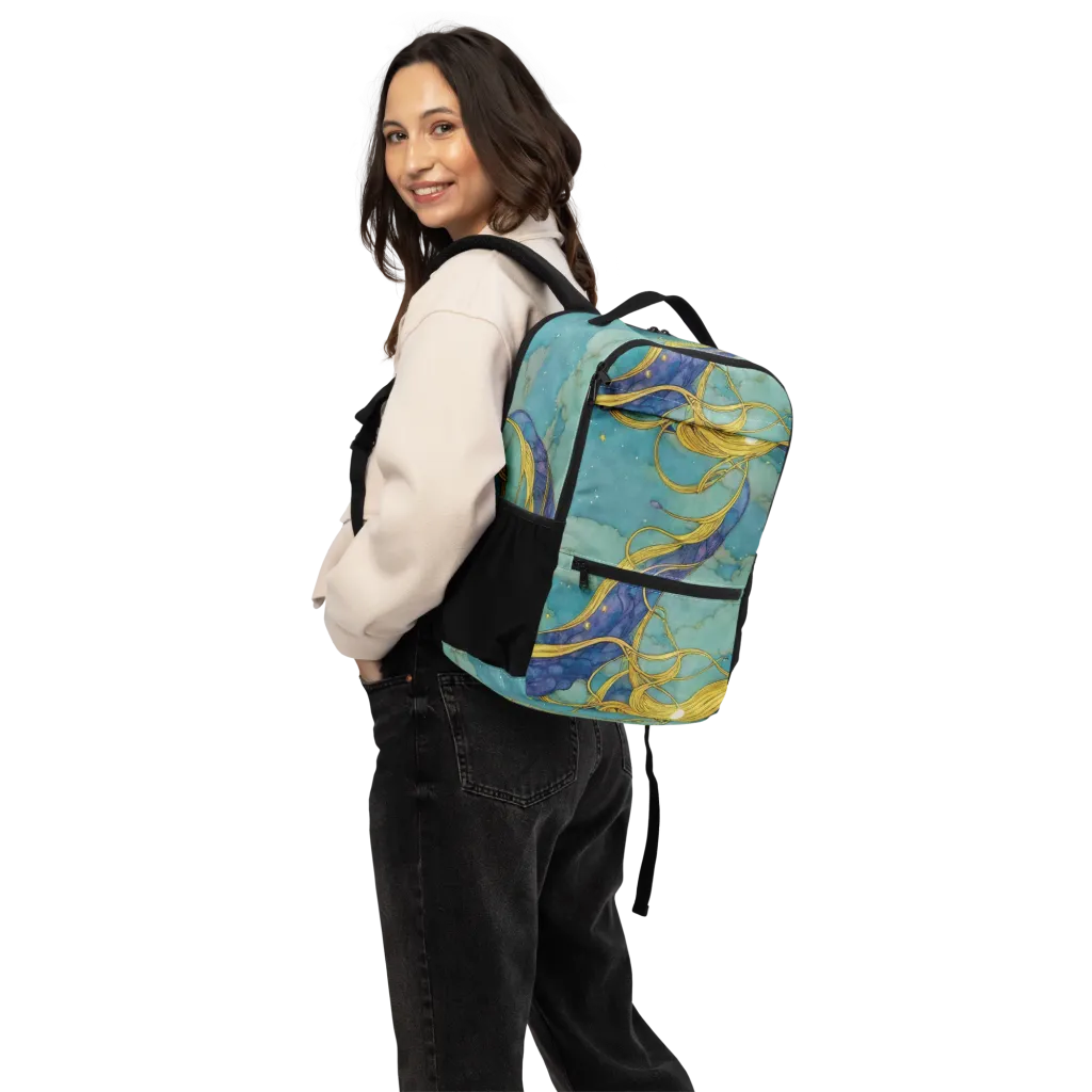 Aquatic Filigree on Utility Backpack — Back