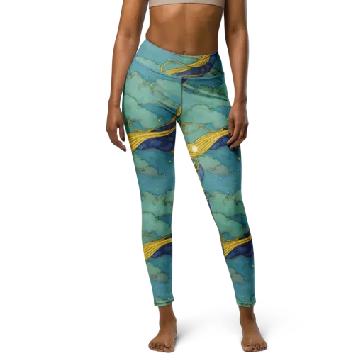 Aquatic Filigree on a Yoga Leggings