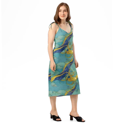 Aquatic Filigree on a Slip Dress