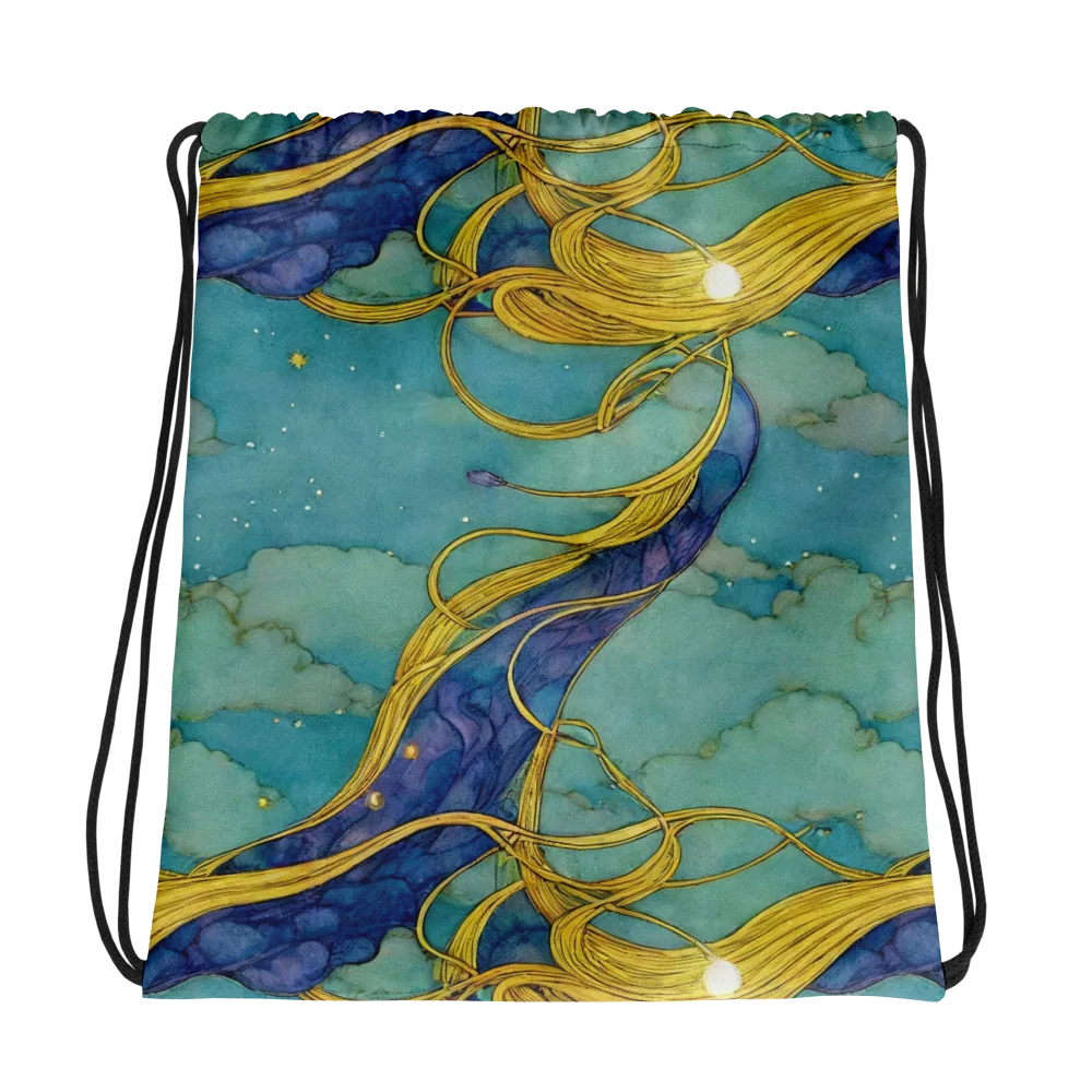 Aquatic Filigree on Drawstring Bag — Photo