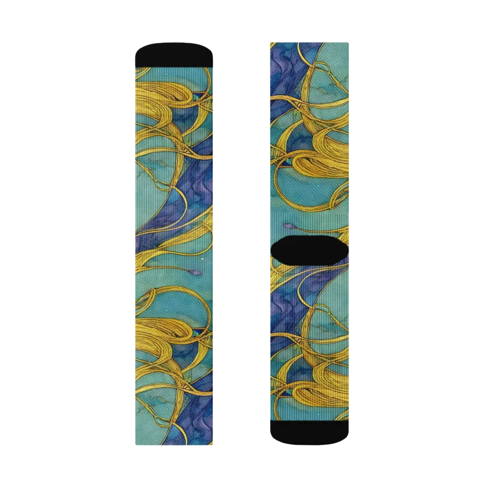 Aquatic Filigree on Socks — Left Sock