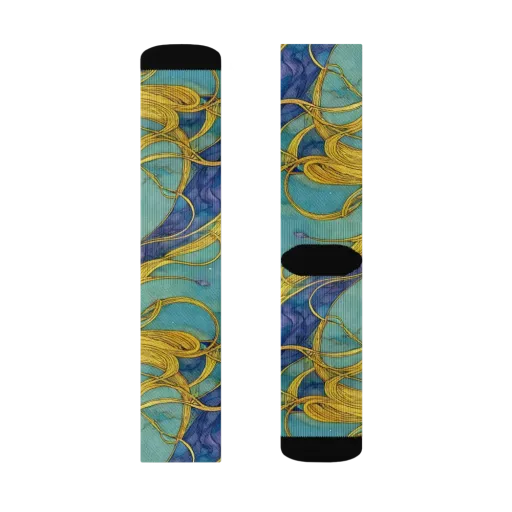 Aquatic Filigree on a Socks