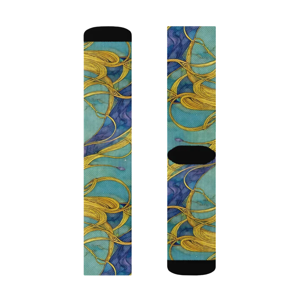 Aquatic Filigree on Socks — Right Sock