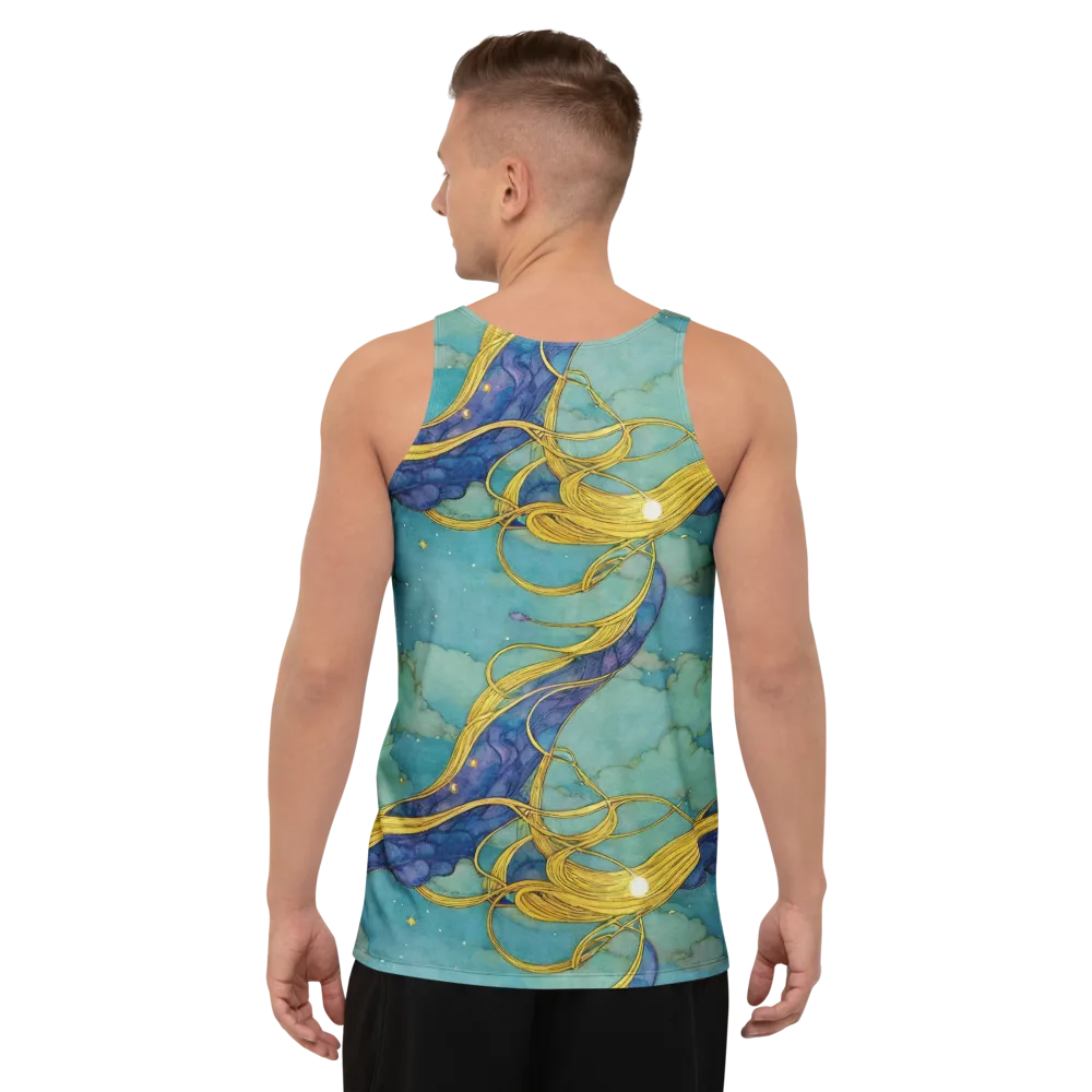 Aquatic Filigree on Men's Tank Top — Back
