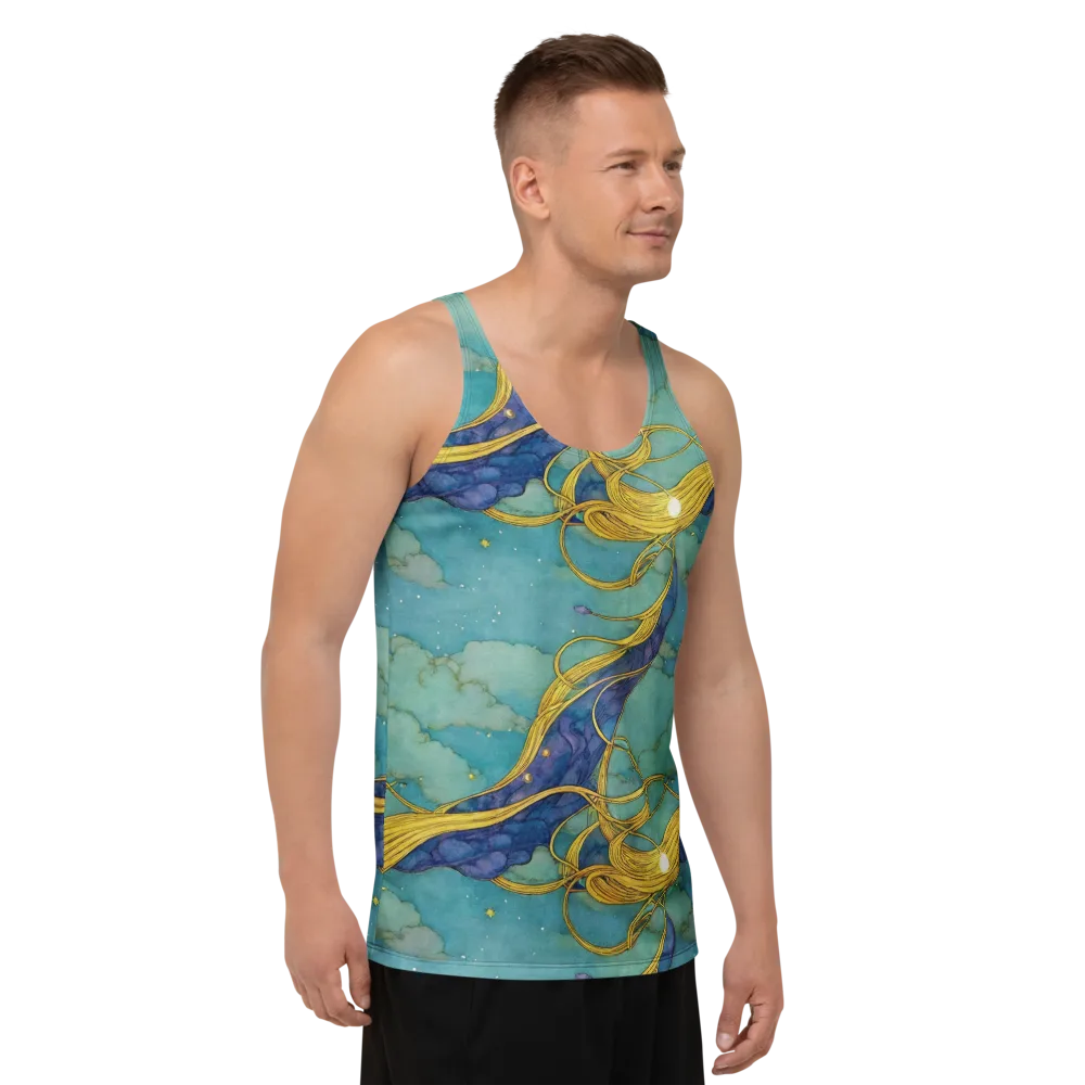 Aquatic Filigree on Men's Tank Top — Right Front