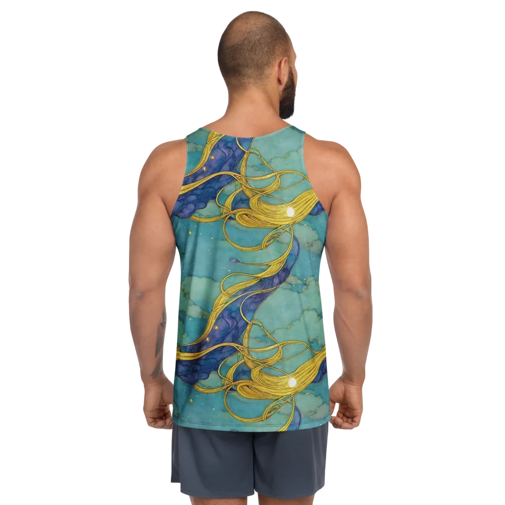 Aquatic Filigree on Men's Tank Top — Back