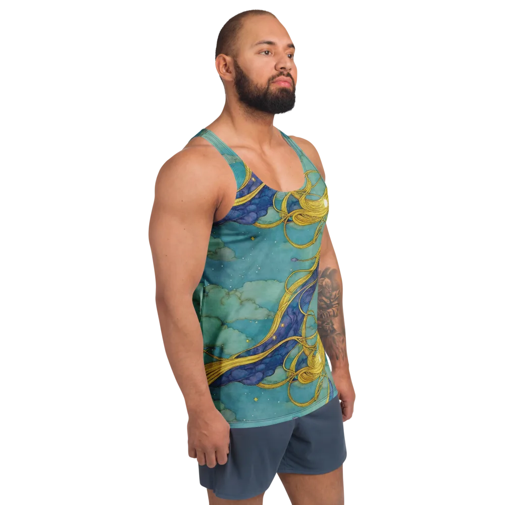 Aquatic Filigree on Men's Tank Top — Right Front