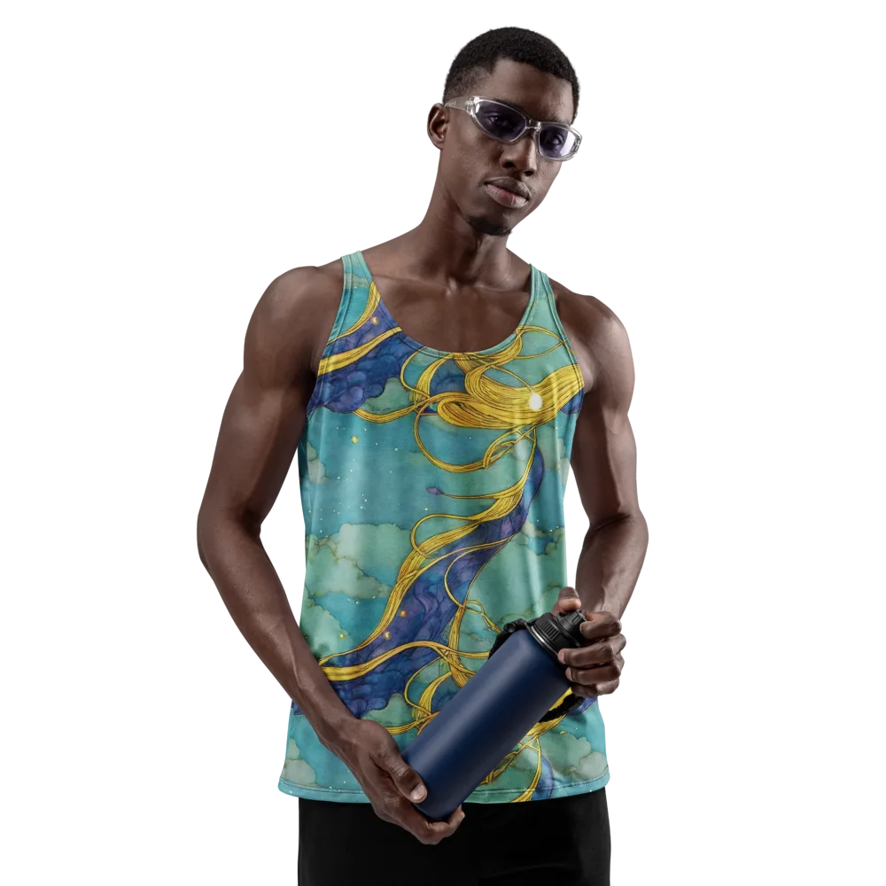 Aquatic Filigree on Men's Tank Top — Front
