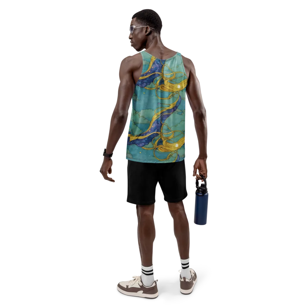 Aquatic Filigree on Men's Tank Top — Back