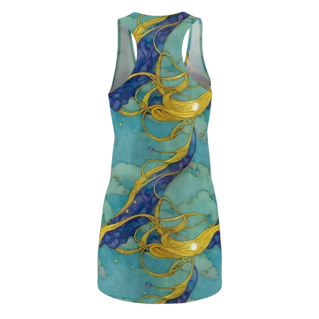 Aquatic Filigree on Racerback Dress — Back