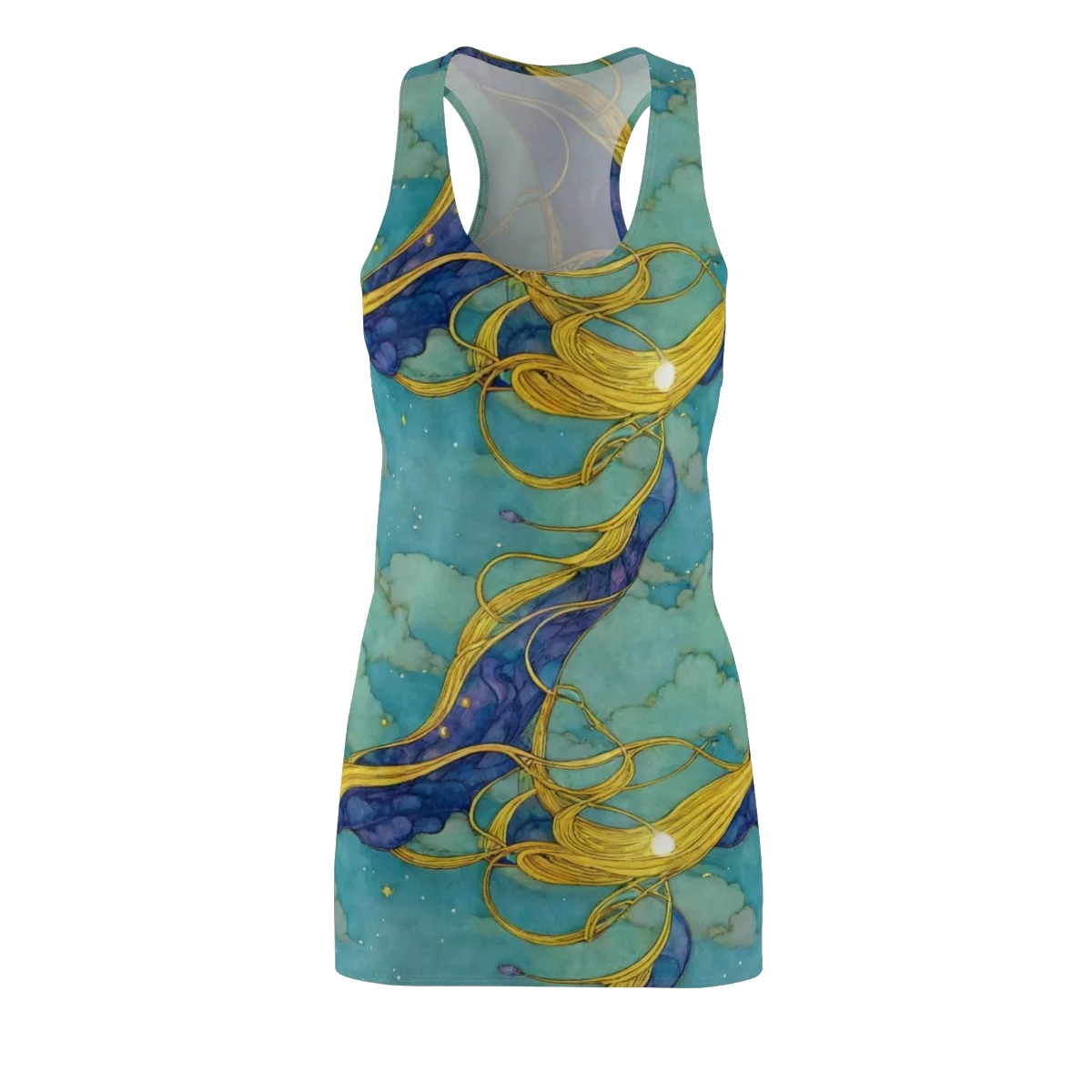 Aquatic Filigree on Racerback Dress — Front