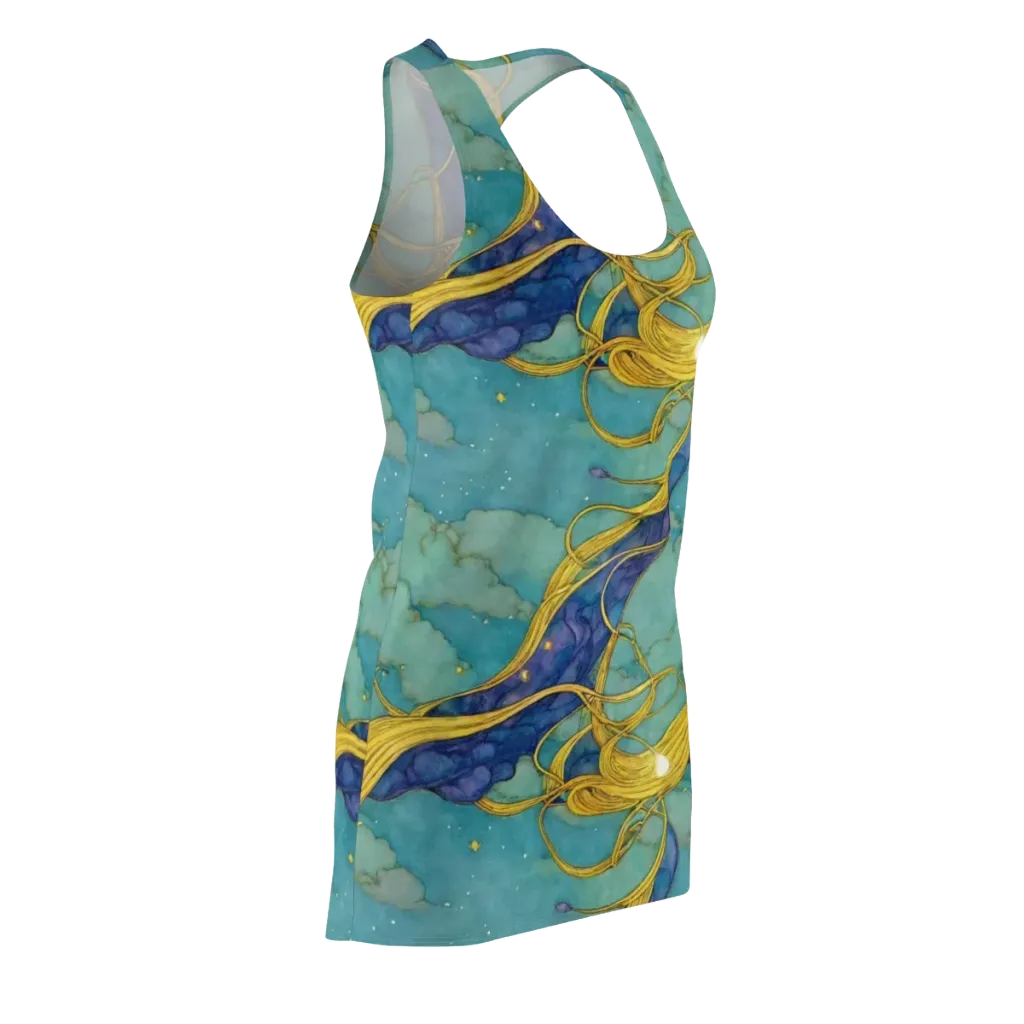 Aquatic Filigree on Racerback Dress — Front Side
