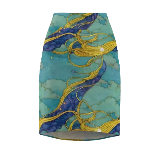 Aquatic Filigree on a Pencil Skirt