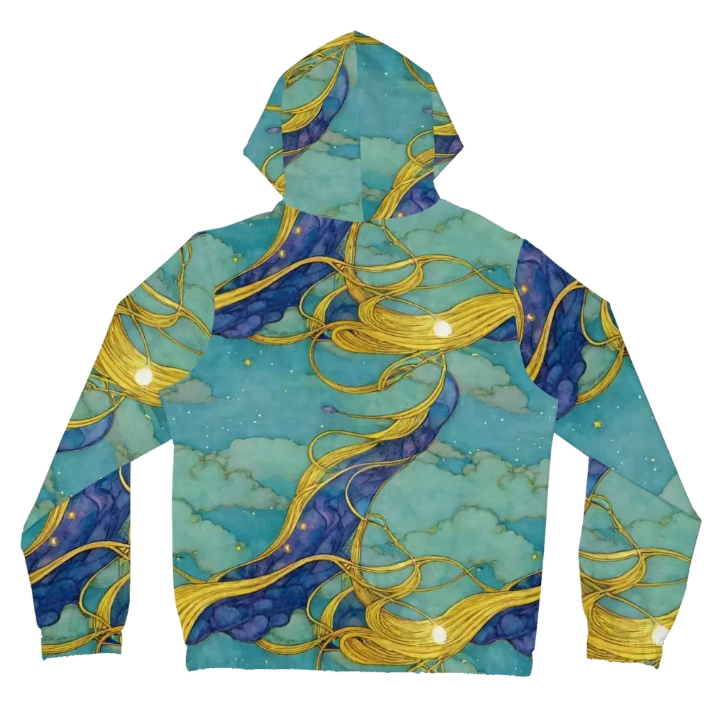 Aquatic Filigree on Women's Full-Zip Hoodie — Back