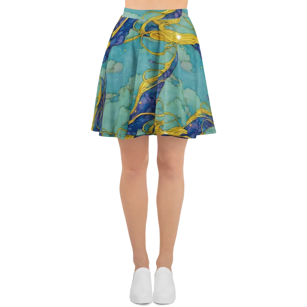 Aquatic Filigree on Skater Skirt — Front