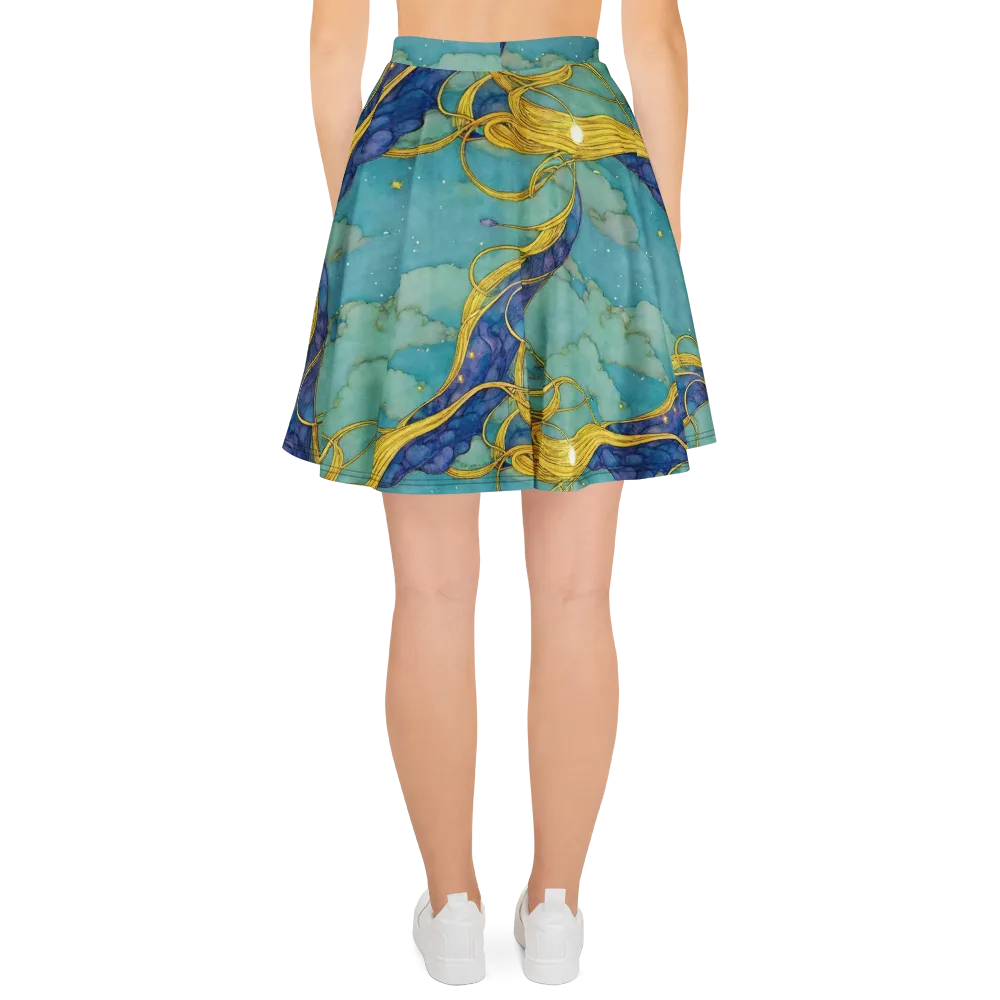 Aquatic Filigree on Skater Skirt — Back