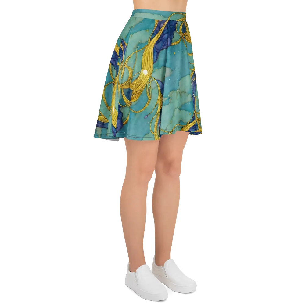 Aquatic Filigree on Skater Skirt — Right