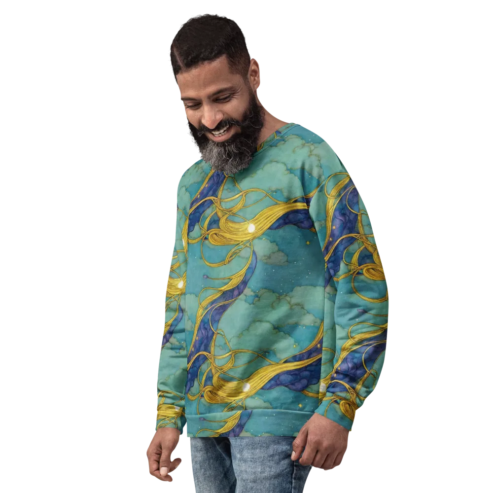 Aquatic Filigree on Sweatshirt — Left Front