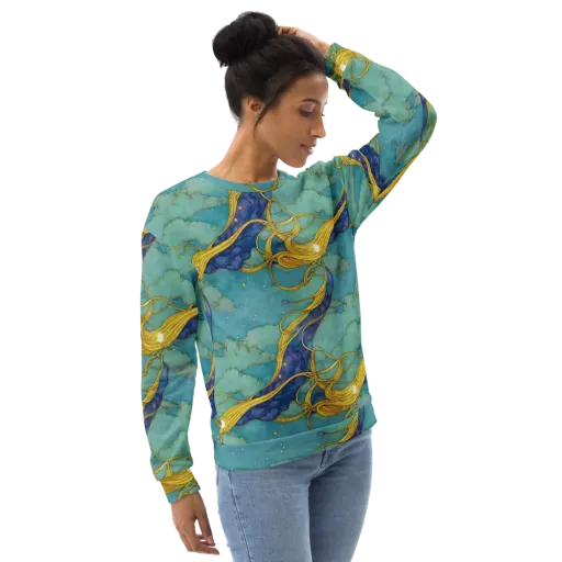 Aquatic Filigree on a Sweatshirt