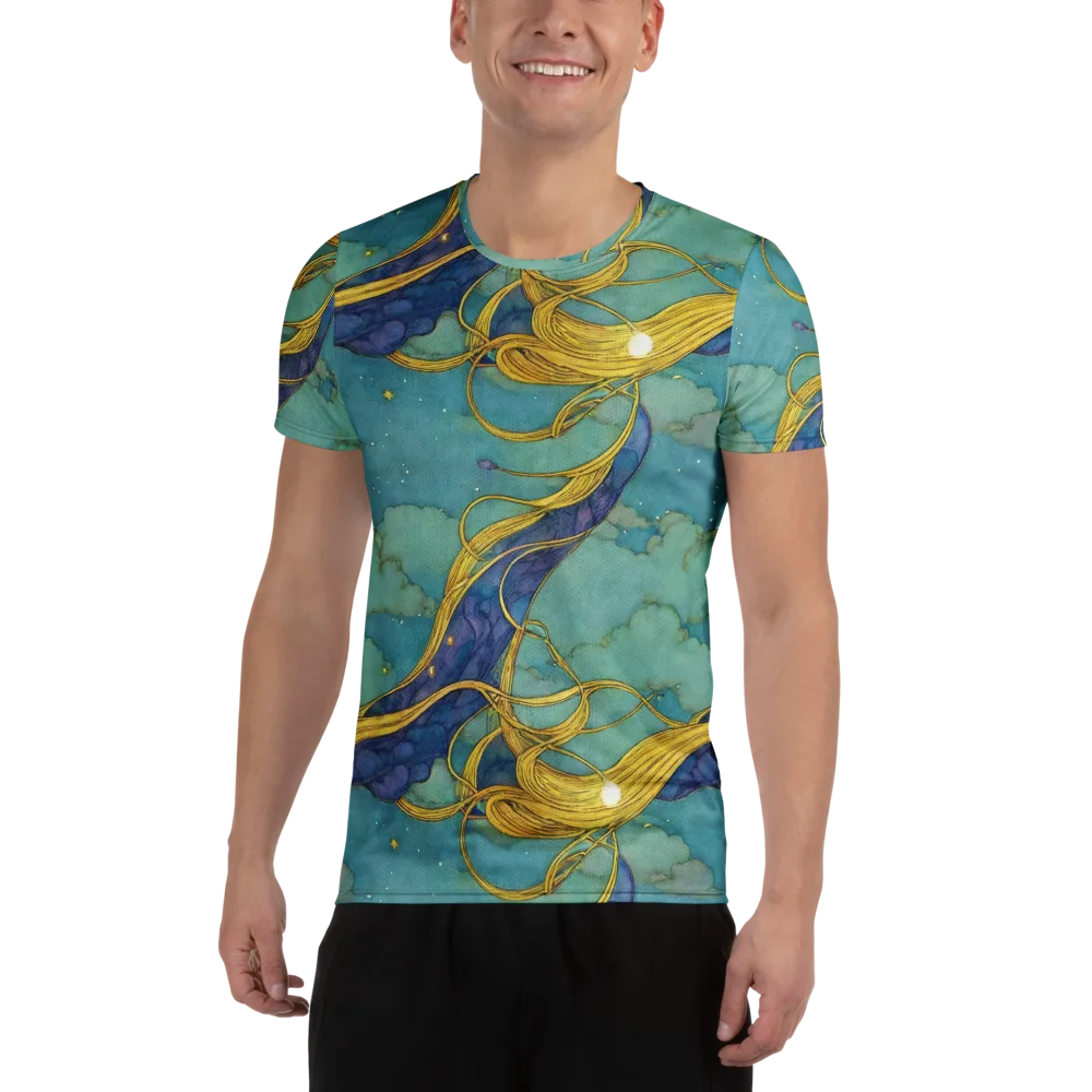 Aquatic Filigree on Men's Athletic T-Shirt — Front