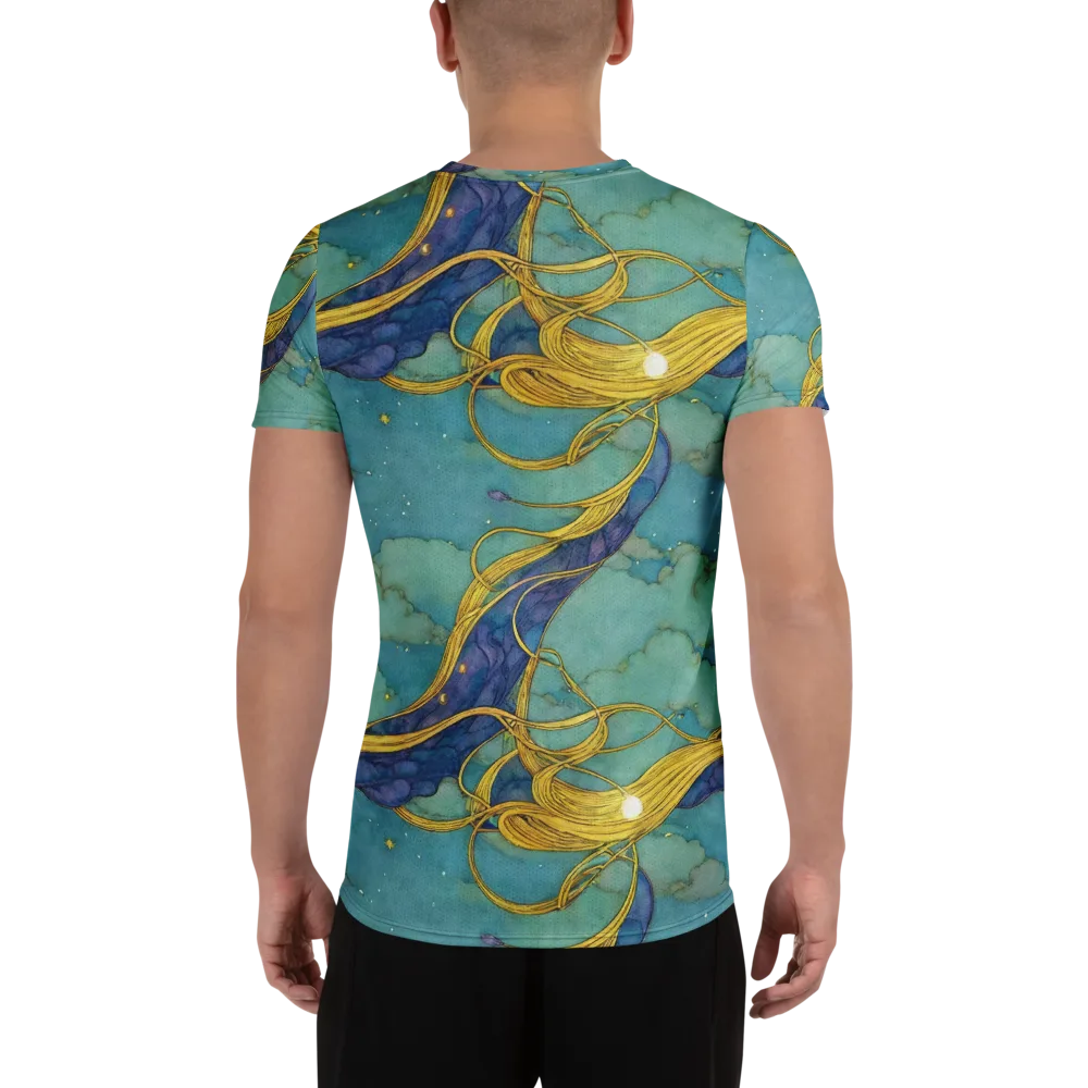 Aquatic Filigree on Men's Athletic T-Shirt — Back