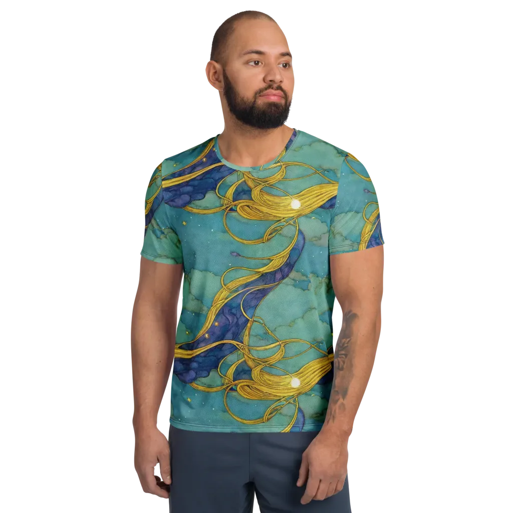 Aquatic Filigree on Men's Athletic T-Shirt — Front
