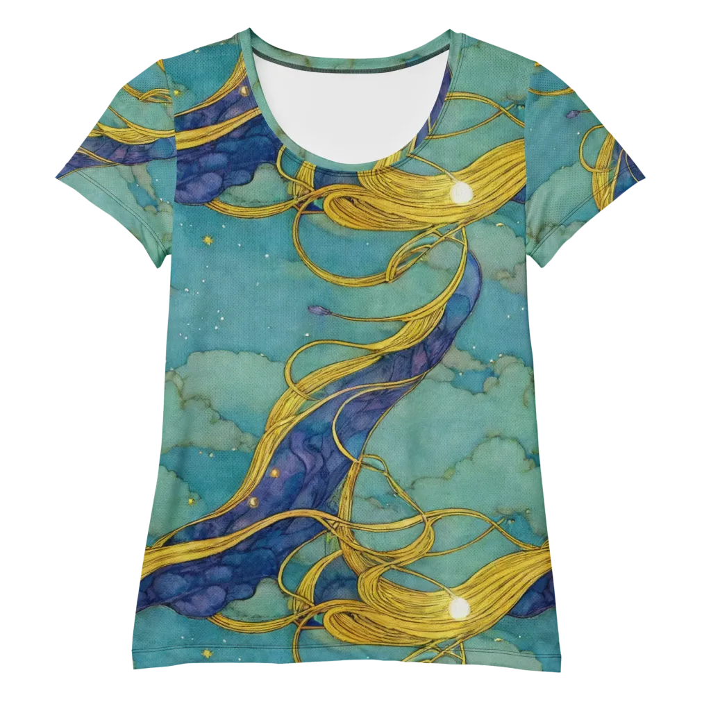 Aquatic Filigree on Women's Athletic T-Shirt — Front