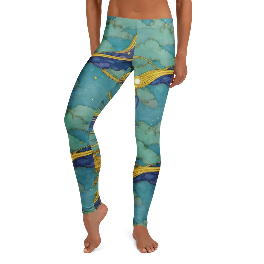Aquatic Filigree on Leggings — Front