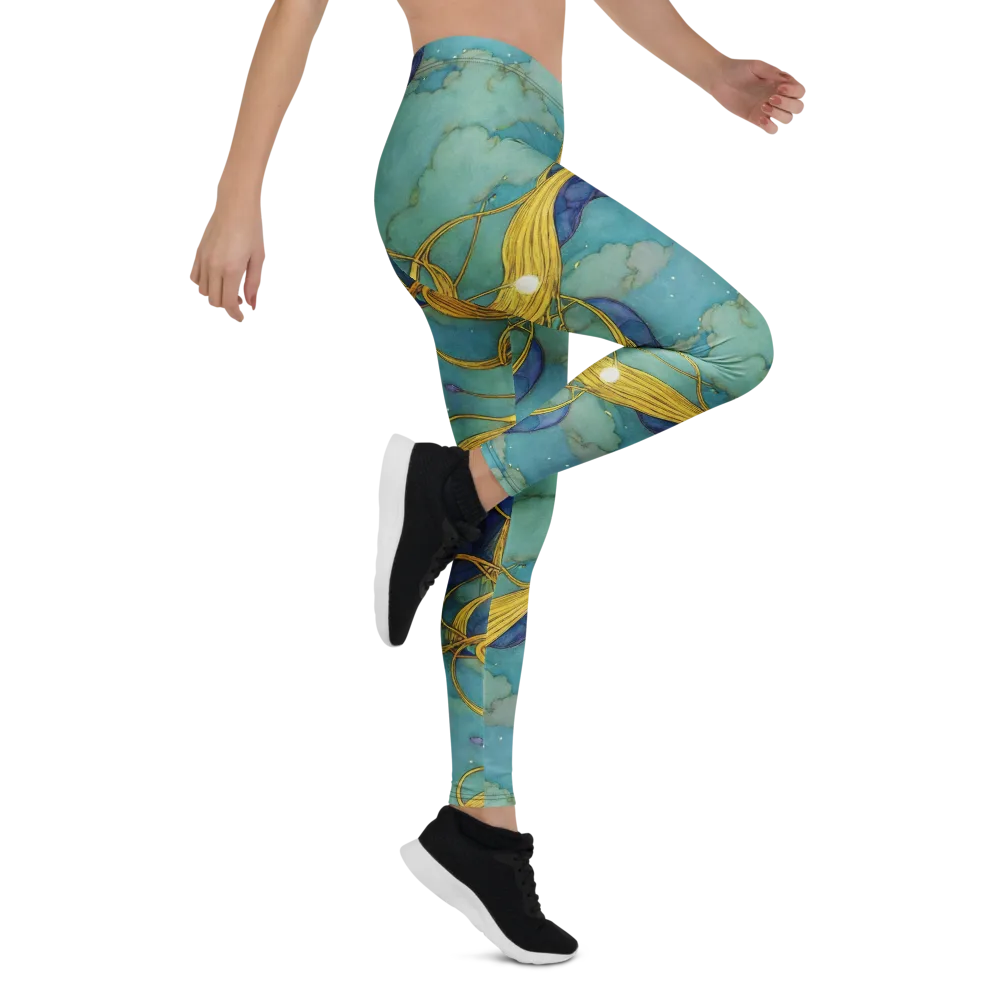 Aquatic Filigree on Leggings — Right