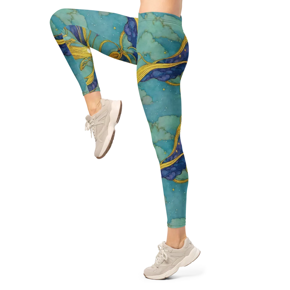 Aquatic Filigree on Leggings — Left