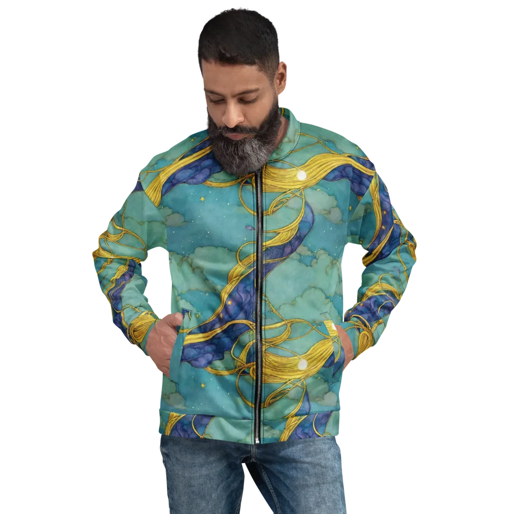 Aquatic Filigree on Bomber Jacket — Front