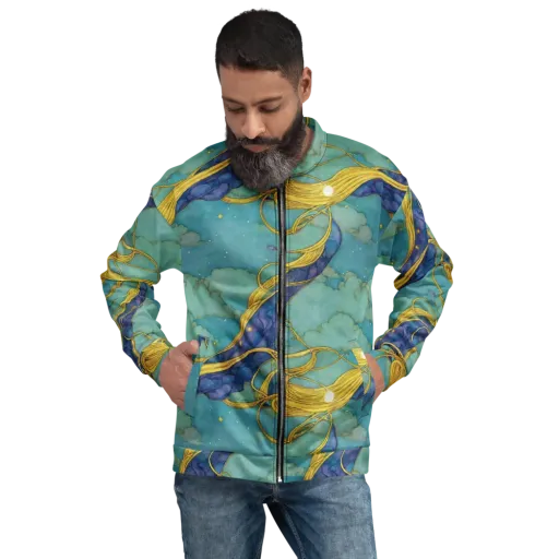 Aquatic Filigree on a Bomber Jacket
