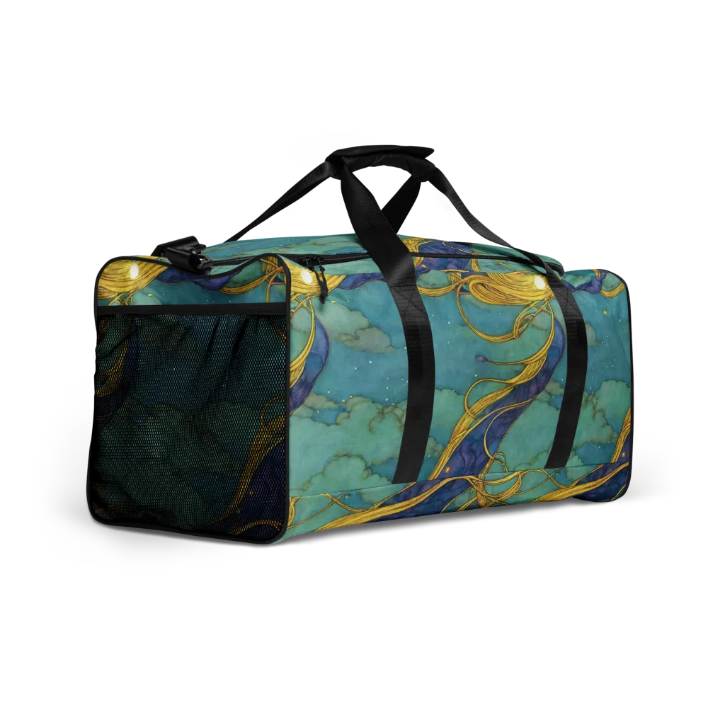 Aquatic Filigree on Duffle Bag — Right Front