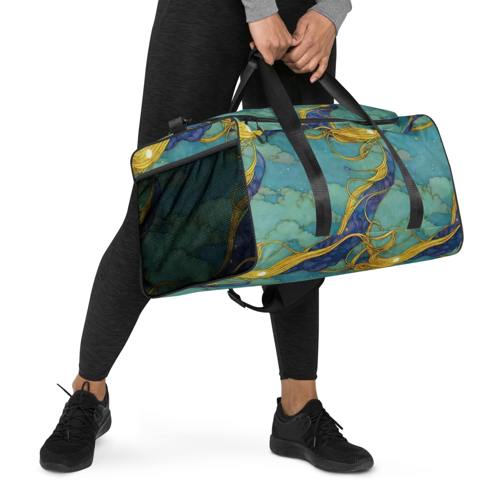 Aquatic Filigree on Duffle Bag — Right Front