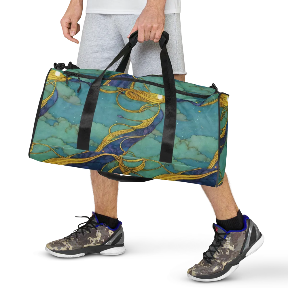 Aquatic Filigree on Duffle Bag — Front