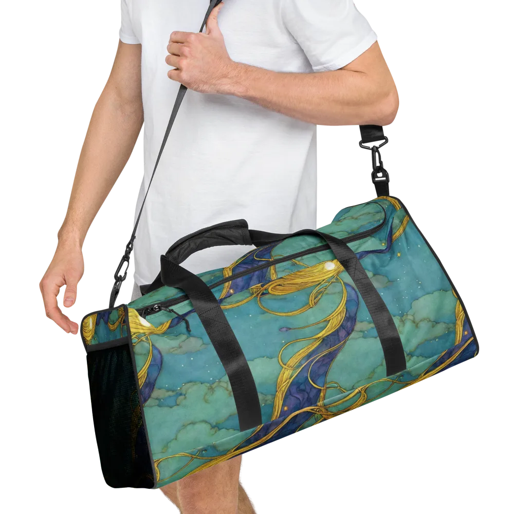 Aquatic Filigree on Duffle Bag — Right Front