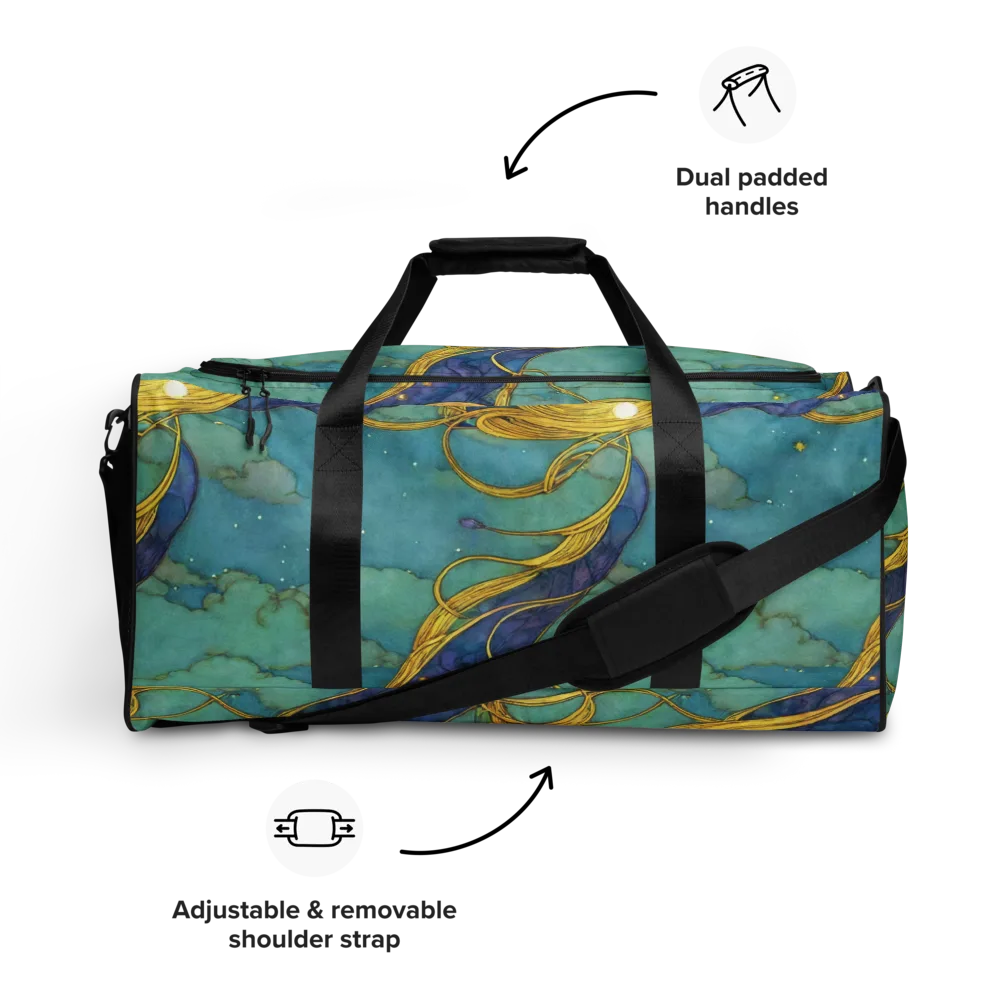 Aquatic Filigree on Duffle Bag — Front