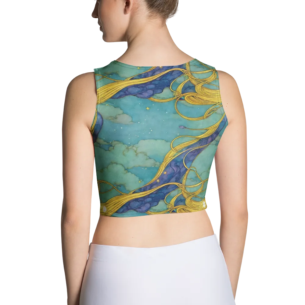 Aquatic Filigree on Crop Top — Back