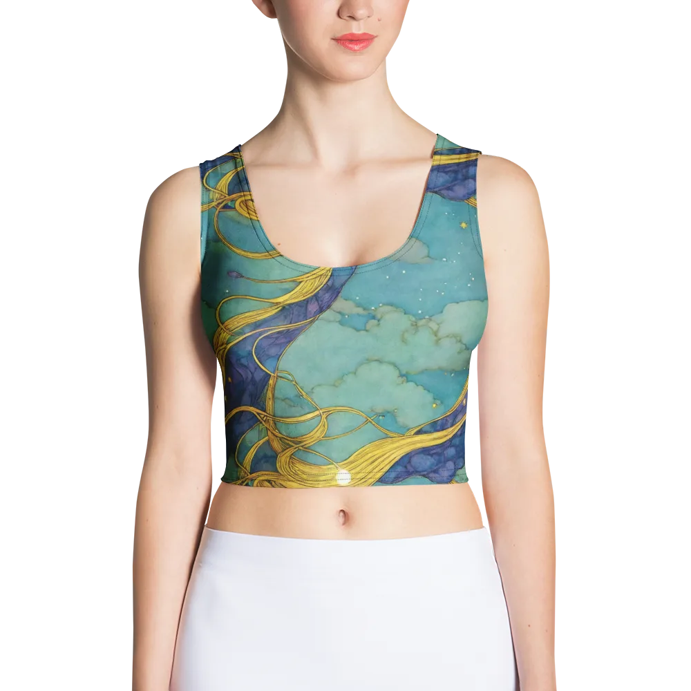 Aquatic Filigree on Crop Top — Front