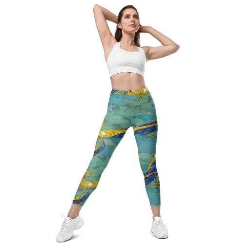 Aquatic Filigree on a Leggings with Pockets