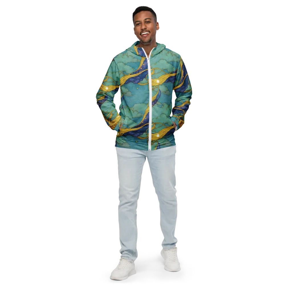 Aquatic Filigree on Men's Windbreaker — Front