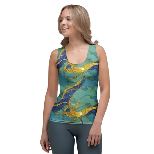 Aquatic Filigree on a Women's Tank Top