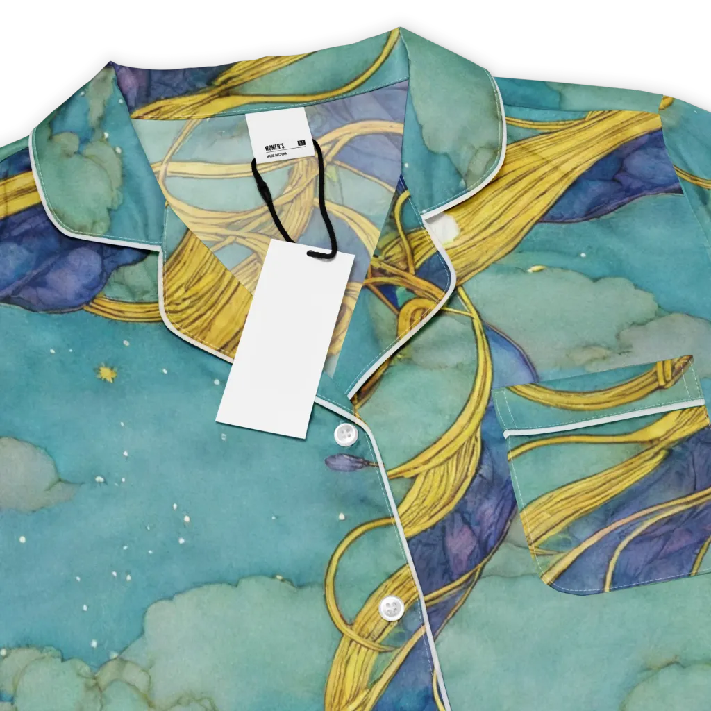 Aquatic Filigree on Women's Short Sleeve Pajama Top — Product details