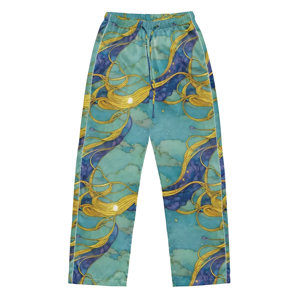 Aquatic Filigree on Women's Pajama Pants — Front