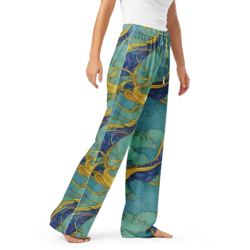 Aquatic Filigree on a Women's Pajama Pants