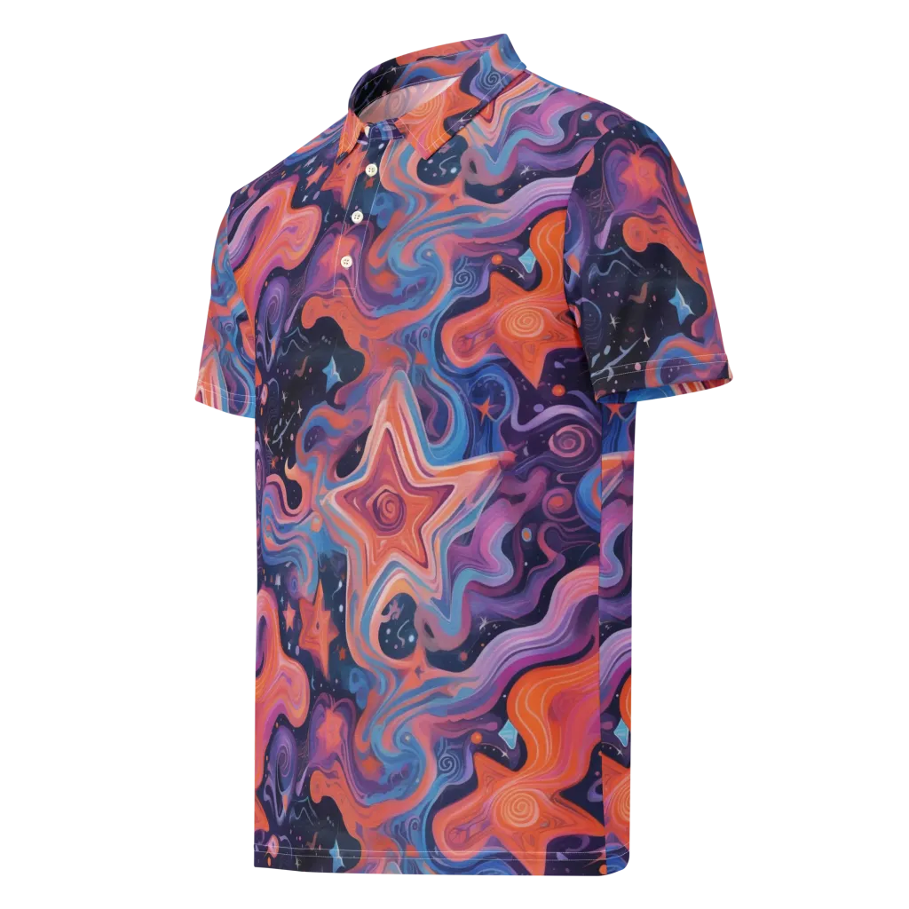 Astrofluid on Men's Slim Fit Polo Shirt — Left Front