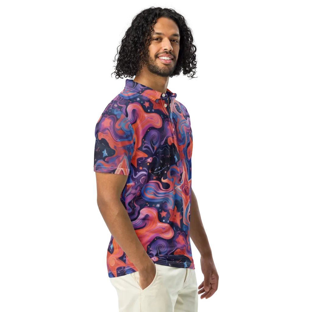 Astrofluid on Men's Slim Fit Polo Shirt — Right Front