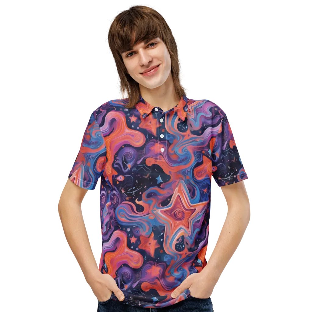 Astrofluid on Men's Slim Fit Polo Shirt — Front