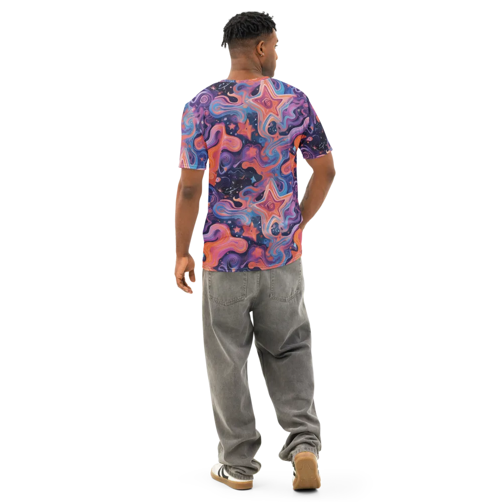 Astrofluid on Men's Cotton Crew Neck T-Shirt — Back