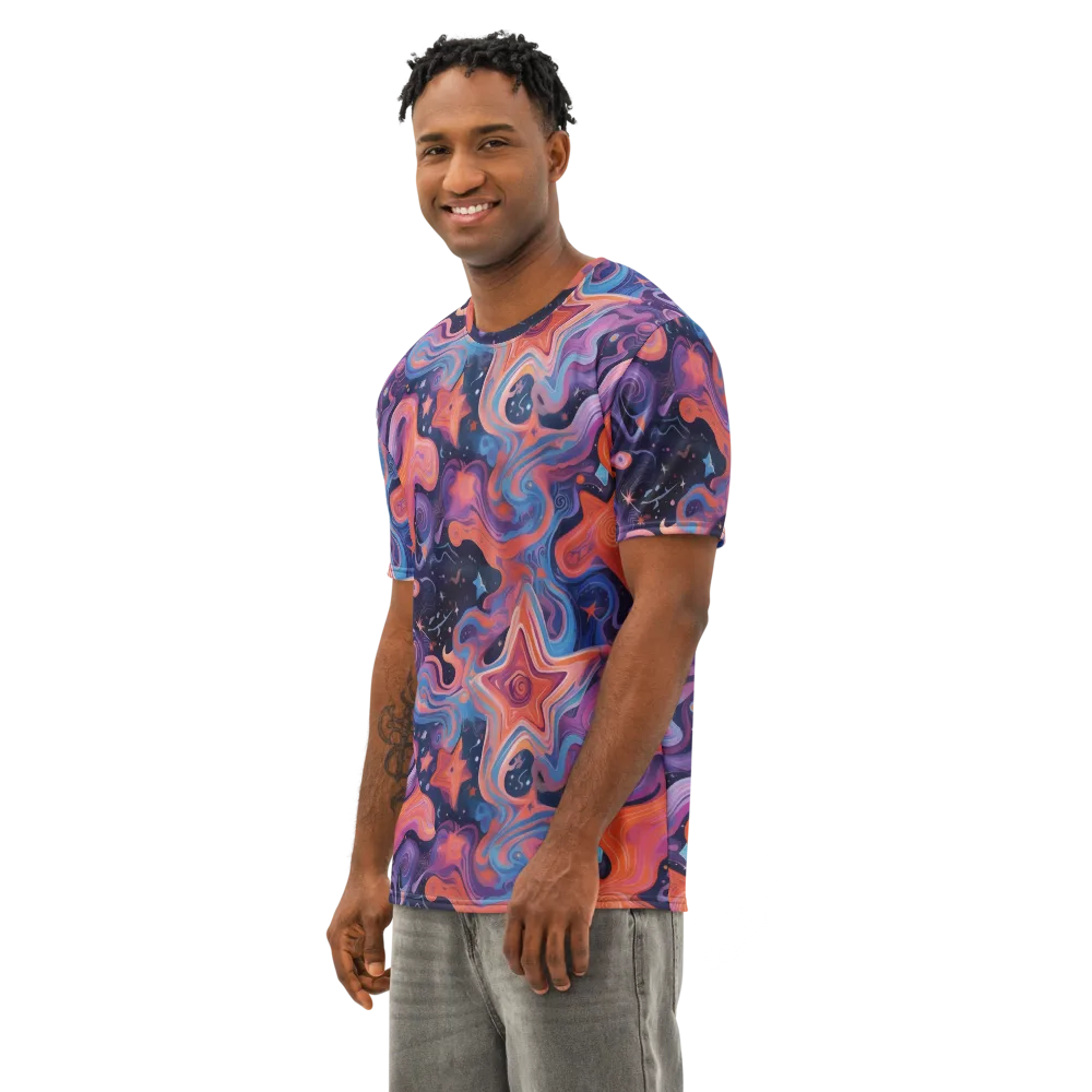 Astrofluid on Men's Cotton Crew Neck T-Shirt — Left Front